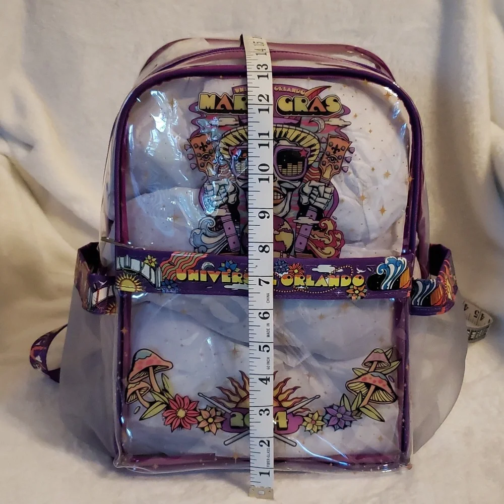 Universal Orlando‎ Transparent Mardi Gras 2024 Backpack. NWOT